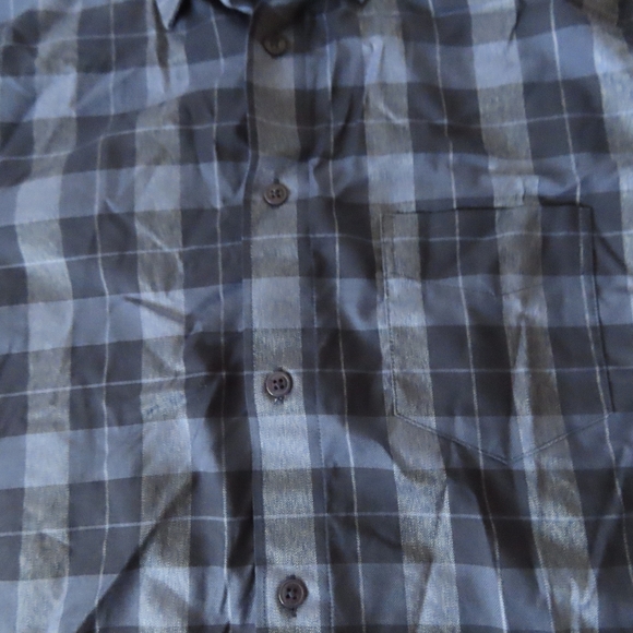 Twillory Untuck(able) Navy Plaid Stretch Tailored Fit Button-Up Shirt Size M - Picture 2 of 8